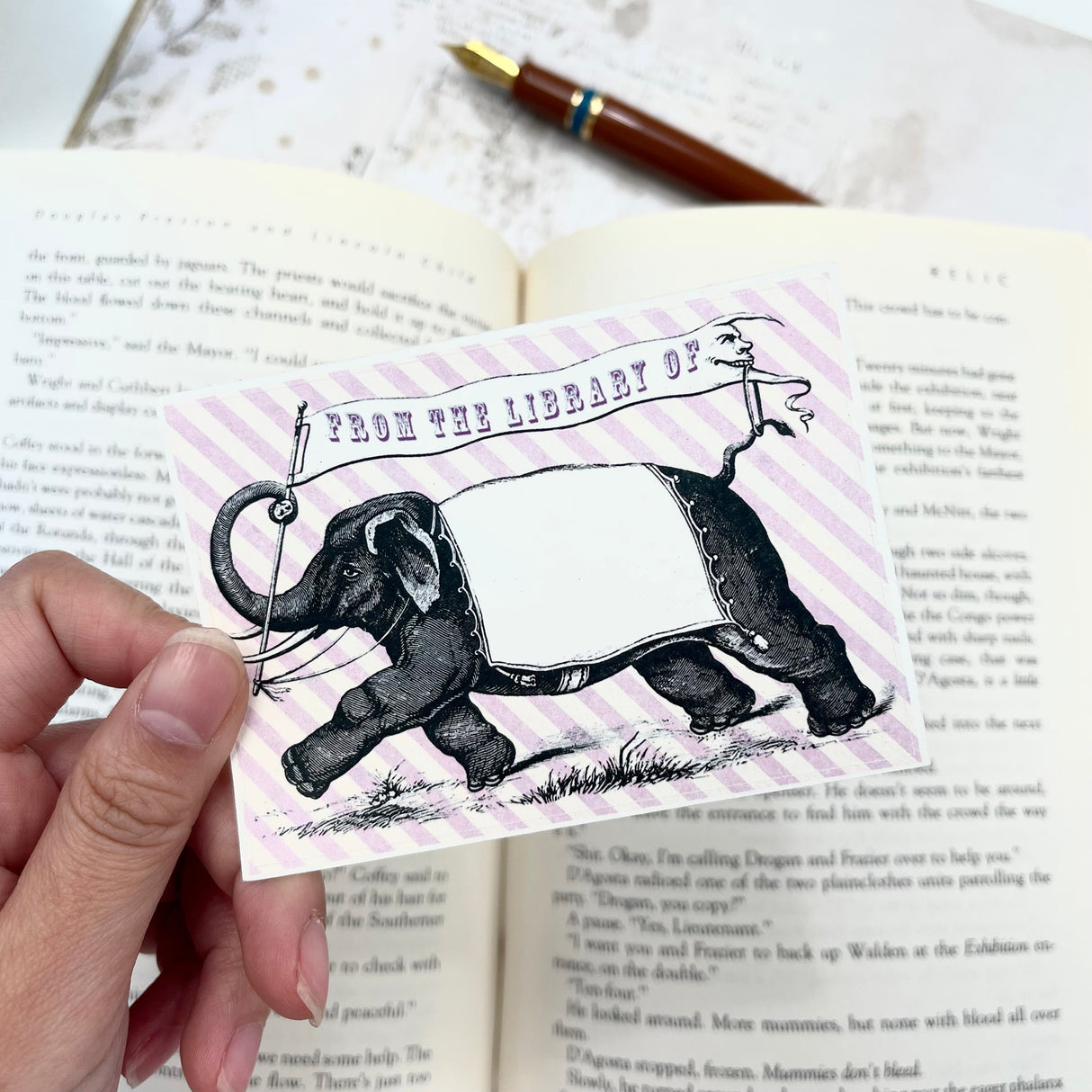 Circus Elephant Bookplate Sticker