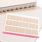Neutral Monthly Tab Stickers