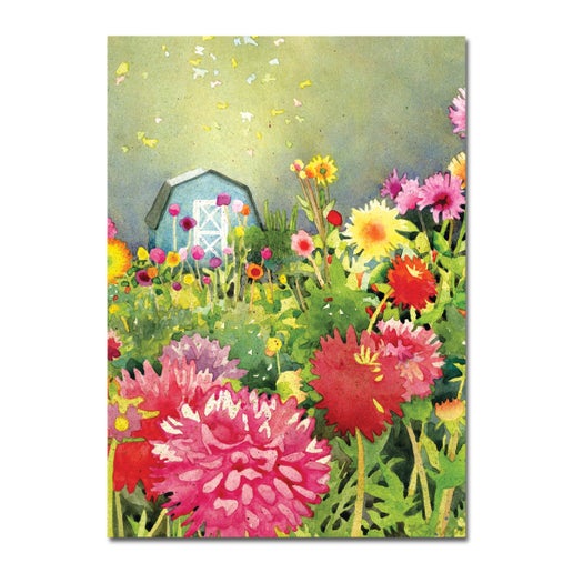 Tarjeta para el Día de la Madre con diseño de Dahlia Garden