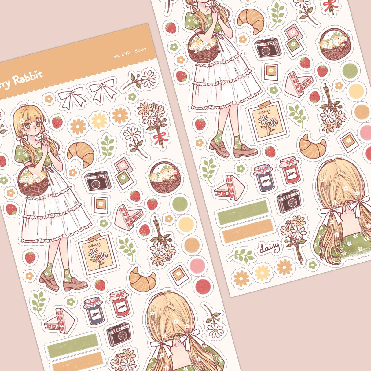 Cherry Rabbit - Daisy Sticker Sheet 092