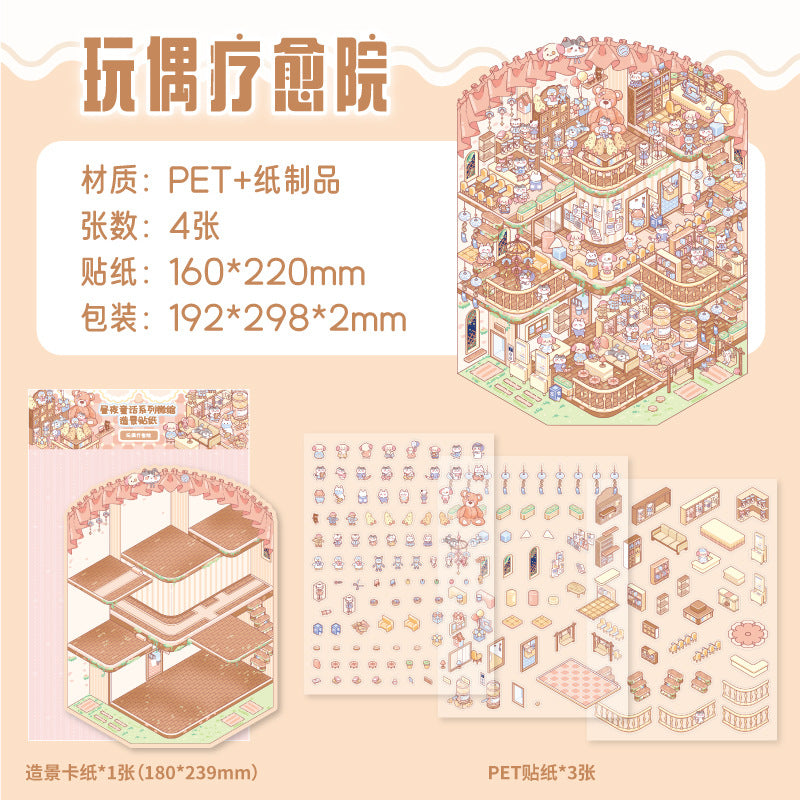 Unleash your creativity with these 3D scene stickers! Perfect for kids and adults, you can design your own eco home scene with 3 sets of sticker sheets!

1 piece of landscape paper
3 sticker sheets
7.2 in x 11.6 in