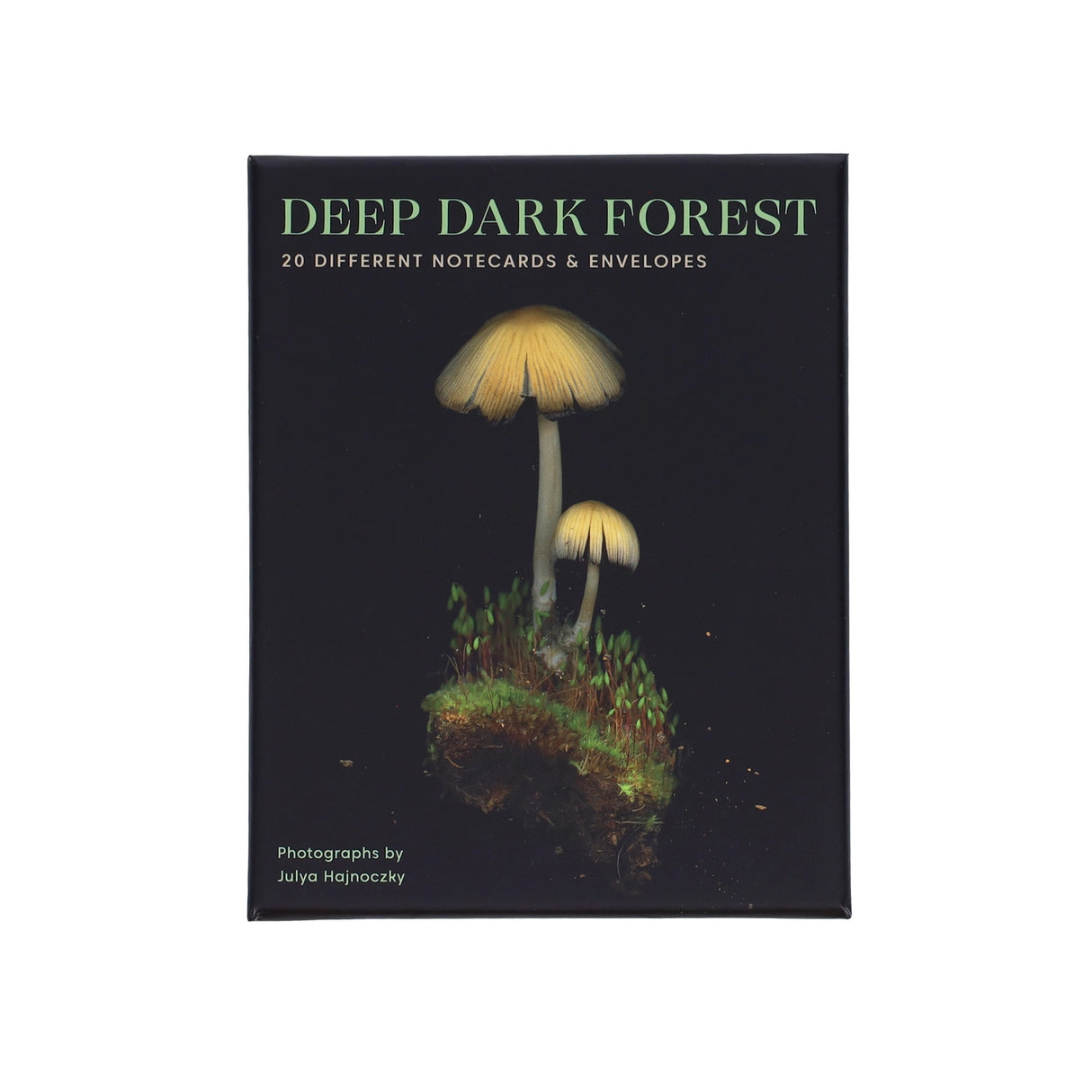 These luminous&nbsp;notecards capture the beauty of the forest floor, from ferns to fungi.

Share the wonders of the woods with fellow nature lovers. Julya Hajnoczky's photographs celebrate the oft-overlooked world of mushrooms, mosses, ferns, and other foraged treasures. Carefully arranged against striking black backgrounds, these portraits of biodiversity lend a fresh and sophisticated touch to your handwritten messages.