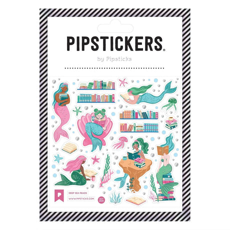 PipStickers are the PERFECT gift for the sticker lover in your life - even if it's you! These unique PVC designs with silver foil accents come on a clear backing and cannot be found anywhere else.

Includes one 4" x 4" sheet of Deep Sea Reads PipStickers and includes the Pipsticks manifesto.