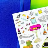 PipStickers are the PERFECT gift for the sticker lover in your life - even if it's you! These unique PVC designs with silver foil accents come on a clear backing and cannot be found anywhere else.

Includes one 4" x 4" sheet of Desk Drafts PipStickers and includes the Pipsticks manifesto.