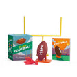 A fun, miniature version of football that is perfectly portable!

Kit includes:

Field goal post (assembles in 3 pieces)
Football
Kicking tee
Challenge flag
Mini illustrated rule book