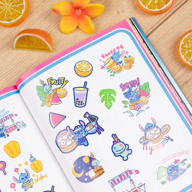 More than 500 colorful stickers of everyone’s favorite blue alien are perfect for scrapbooking or decorating your personal items.

Since the 2002 release of the Disney animated film Lilo & Stitch, the wild blue alien known as Stitch has become a fan favorite—so much that he now has his own sticker book! This collection of more than 500 colorful stickers includes fun and rarely seen images from the Disney archives, including character art, composed graphics, icons, and unique designs that are perfect for scr