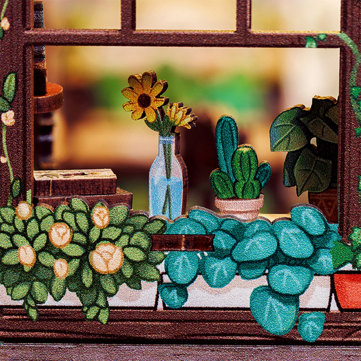 Bring the peaceful charm of a plant-filled bookstore to life with the Green Life Bookshop DIY book nook kit. Overflowing with greenery, potted plants, and botanical treasures, this enchanting miniature scene captures the magic of a cozy bookshop where nature and literature thrive together.