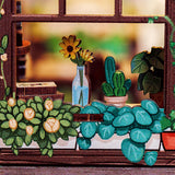 Bring the peaceful charm of a plant-filled bookstore to life with the Green Life Bookshop DIY book nook kit. Overflowing with greenery, potted plants, and botanical treasures, this enchanting miniature scene captures the magic of a cozy bookshop where nature and literature thrive together.