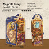 Venture into a realm where knowledge is power and magic lingers in the air with this captivating DIY book nook kit that brings a spellbinding scene to life-complete with soaring shelves, glowing lanterns, and a majestic white owl mid-flight, guiding the way through ancient tomes and arcane secrets.