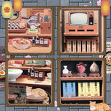 From the iconic noren curtain swaying above the window to the finely detailed counter lined with ramen bowls, rice balls, and sake bottles, every element of the Ramen Sake House DIY book nook kit captures the warm, nostalgic spirit of a cozy late-night eatery tucked away in a quiet Tokyo alley. Soft LED lights bathe the scene in a gentle glow, evoking the hum of conversation, the clink of dishes, and the comforting aroma of a midnight meal.