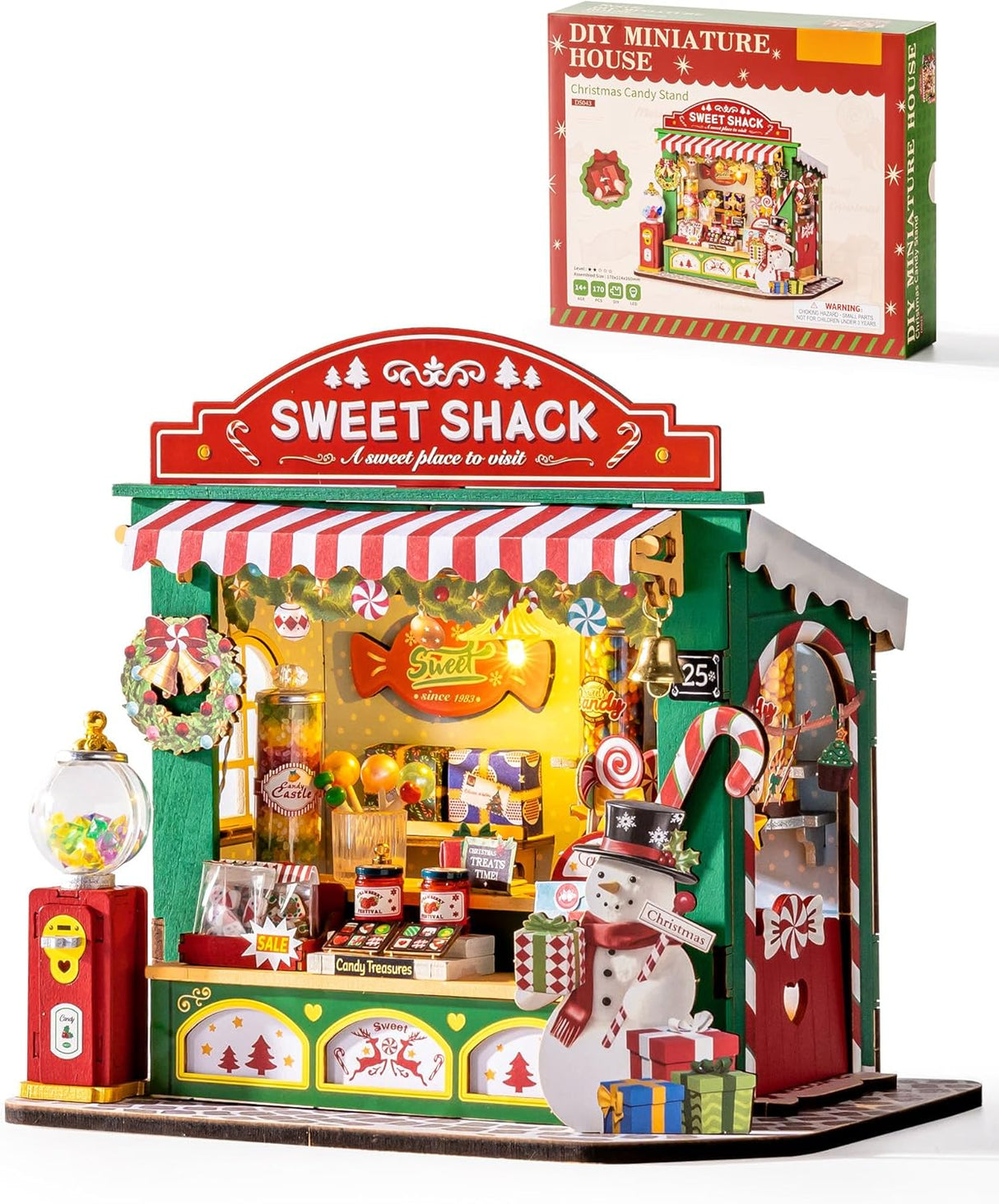 DIY Miniature House Kit: Christmas Candy Stand