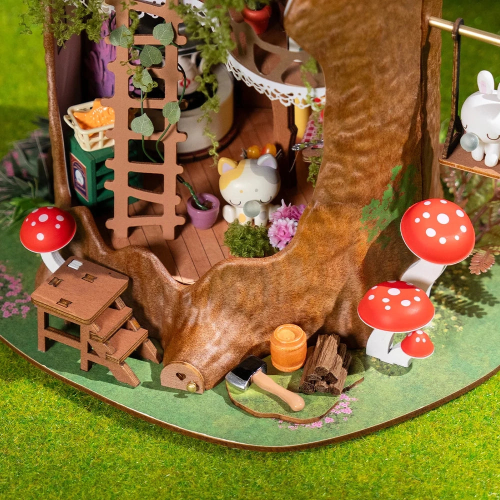 Bring a touch of storybook charm to your shelves with the Fairytale Tree House DIY Miniature Kit — a cozy two-story tree-trunk home filled with whimsical details, plants, and tiny décor. A relaxing build and a beautiful display piece for miniature lovers.

2 AAA batteries required; batteries are not included.
Ages 14+
275 pieces&nbsp;
Assembled size: 8.3 x 7.2 x 8.9 inches