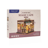 Step into a whimsical world of sugar, spells, and stardust with the Magic Café DIY Miniature House Kit. This enchanting build-it-yourself café brings to life a cozy little corner where witches, wizards, and woodland creatures gather for enchanted brews and magically infused pastries. Watch as tiny shelves fill with jars of mysterious ingredients, and the glass display case glows with cakes that sparkle with edible enchantments.

2 AAA batteries required; batteries are not included.
Ages 14+ 380 pieces
Assem