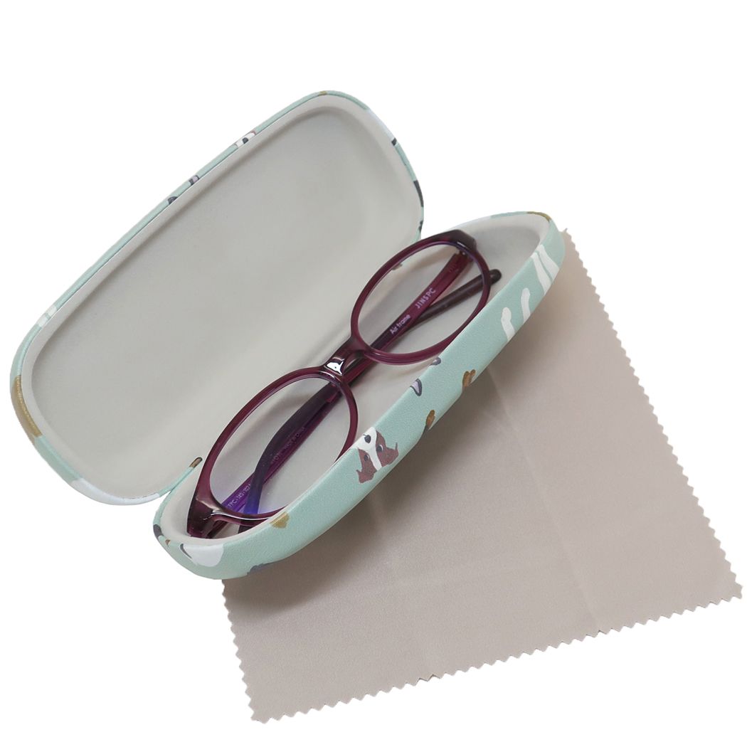 Dogs Glasses Case with Cleaning Cloth