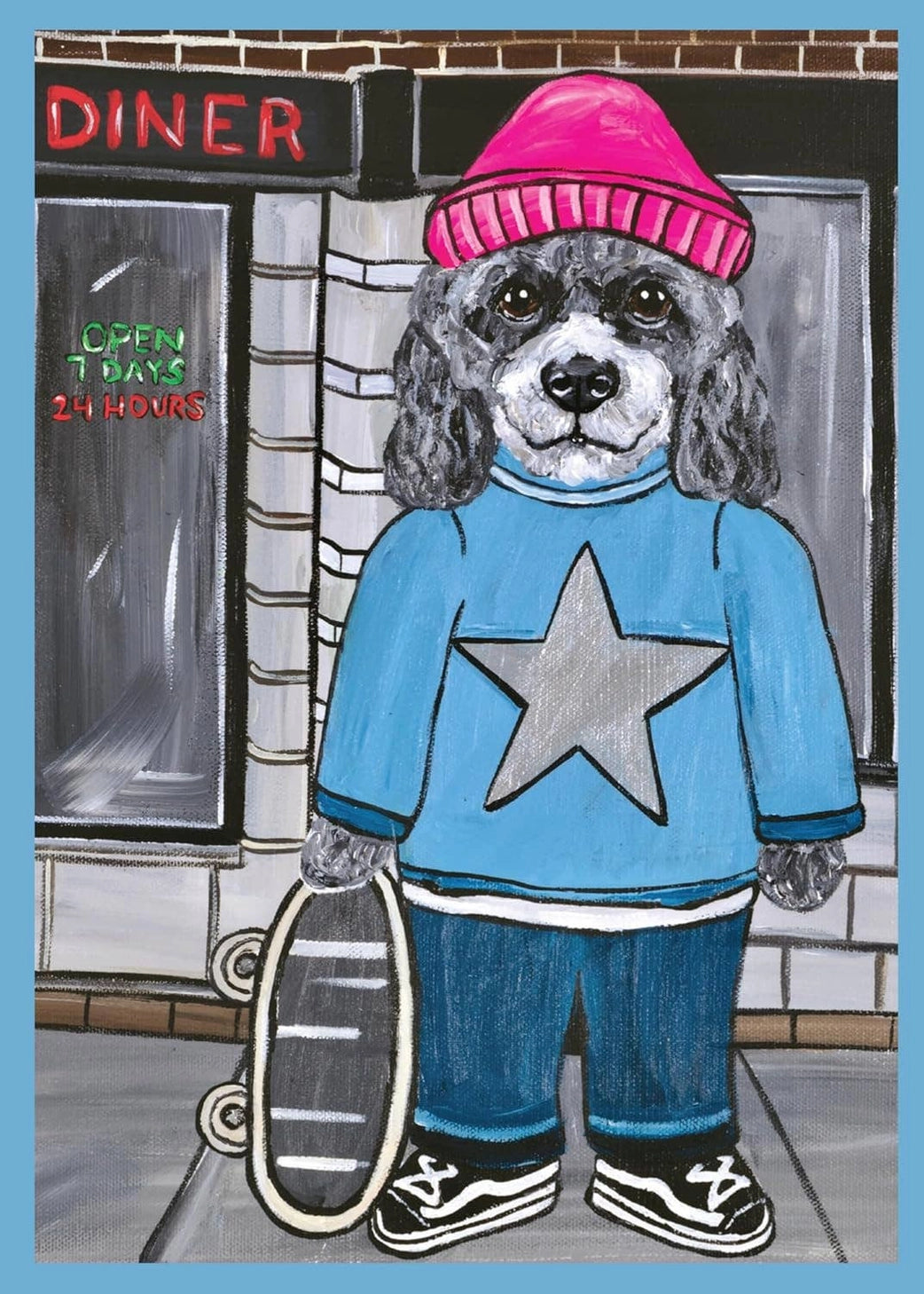No canines are cooler than the twenty stylin' and wildin' dogs in this hilarious set of 20 postcards by artist Carly Beck. These paintings of perfectly dressed dogs feature top breeds like Frenchies, retrievers, and many more, each inviting you into a world that's part Richard Scarry, part Vogue fashion shoot.

Postcards; 5 x 7 inches; 20 pages.