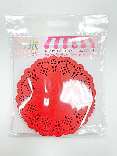 Doilies de tulipán rojo de 4,5", 100 unidades