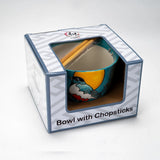 Donburi Bowl with Chopsticks Set Robin

Bowl Size: 5" Dia x 3.75"H
Chopsticks 9"L
Capacity: 18 fl oz
Origin: China