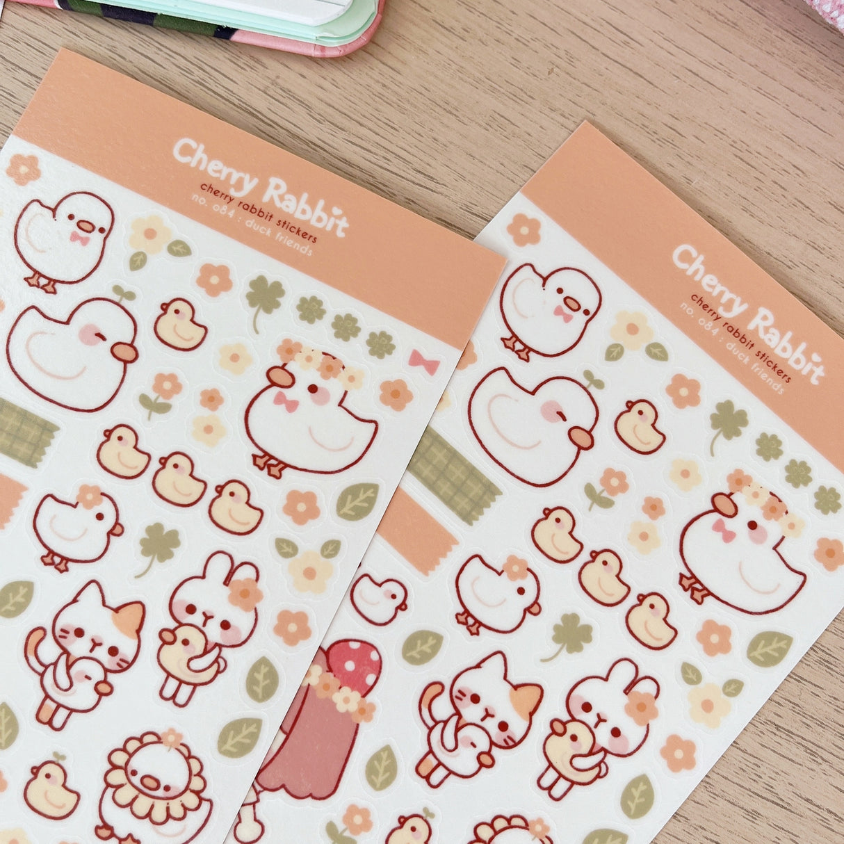 Cherry Rabbit - Duck Friends Sticker Sheet