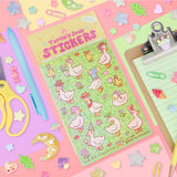 🐢 Our Kiss Cut Sticker Sheets are 4 inches by 6 inches and include one (1) sheet per package, with 10 to 20 individual waterproof, stickers on each.&nbsp;

🐢 Each sheet is enclosed in a sleeve with an art backing card and are retail-ready!

🐢 Stick them on water bottles, laptops, cars, coolers, helmets, skateboards, or just about any flat surface you can think of.&nbsp;