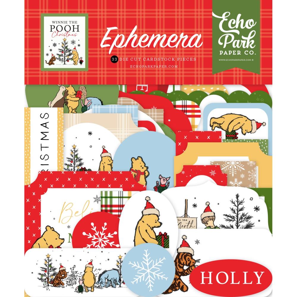 Echo Park Ephemera - Icons, Winnie The Pooh Christmas