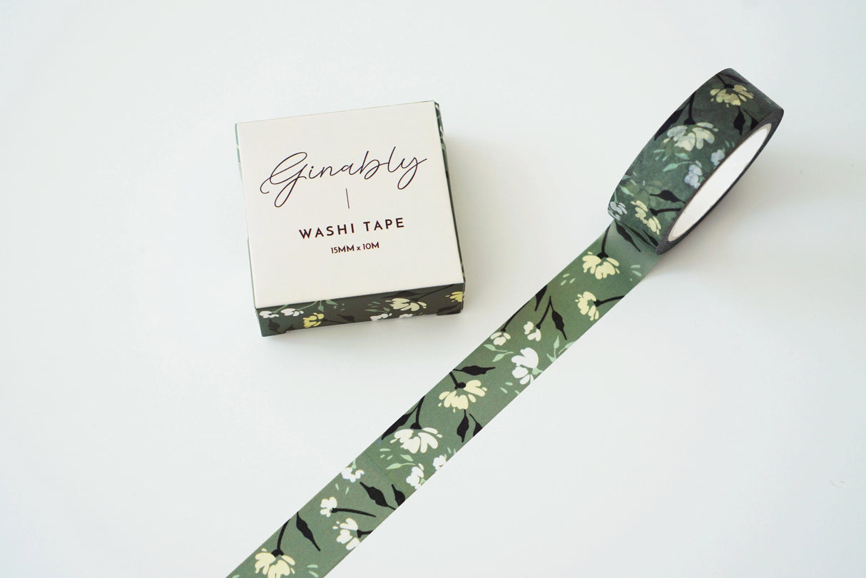 Cute, custom designed floral washi tape to add something extra to your stationery.