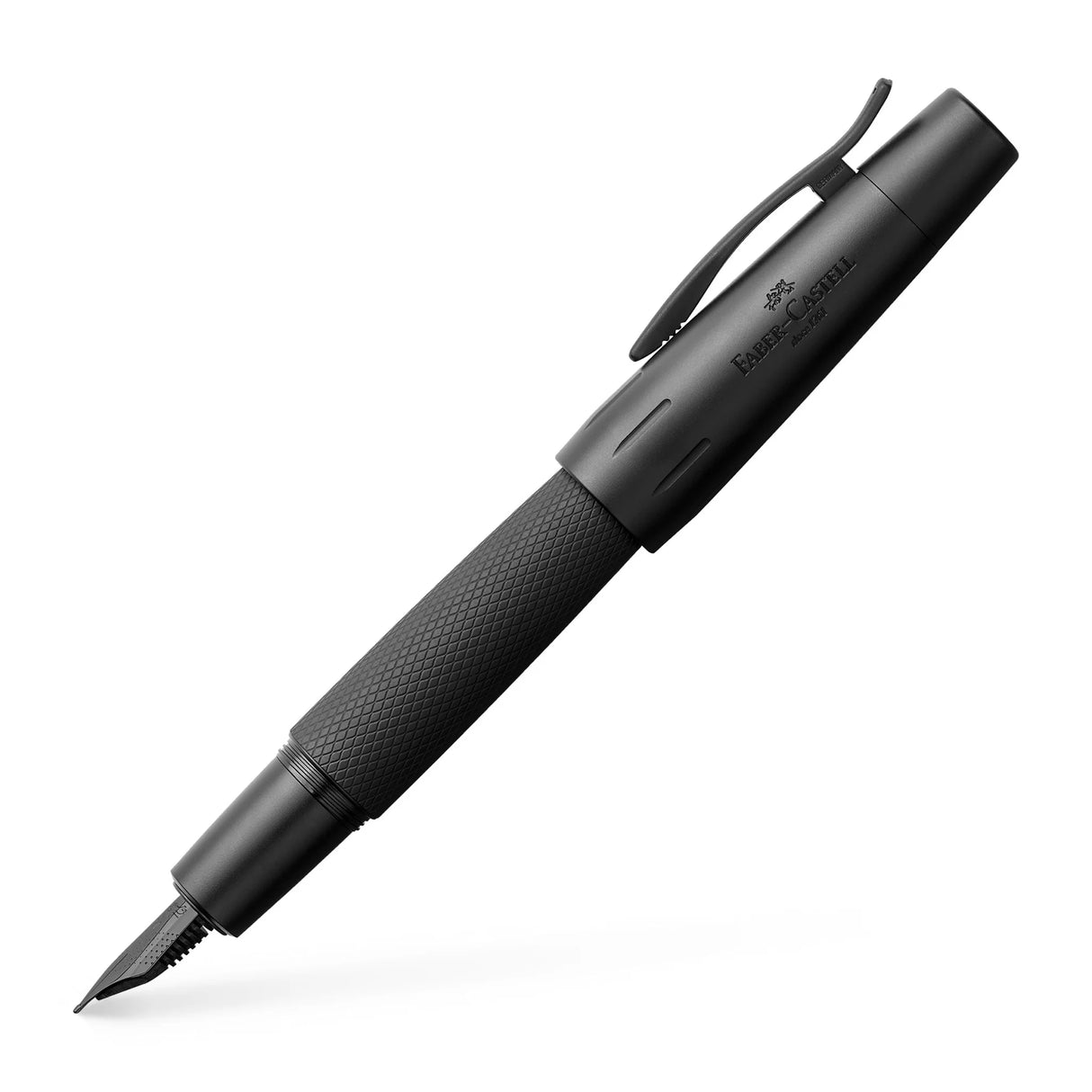 The e-motion Pure Black, with its dynamic shape and striking matte black finish, ignites a sense of passion and sophistication. The deep, trendy shade with its modern elegance, stands out in any collection. The masculine aluminum barrel, adorned with an intricate guilloche pattern, captivates connoisseurs and pen enthusiasts alike.

e-motion writing instruments feature a bulbous barrel and tapered design, ensuring the pen rests comfortably in your hand for hours of uninterrupted writing, drawing and sketchi