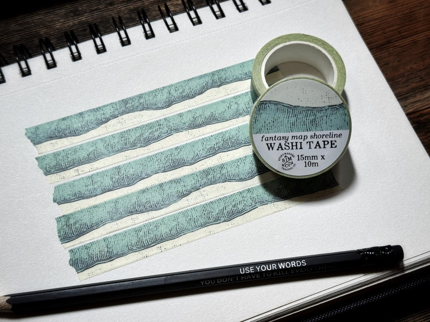 Kingdom of Threads - Fantasy Map Shorelines Washi Tape