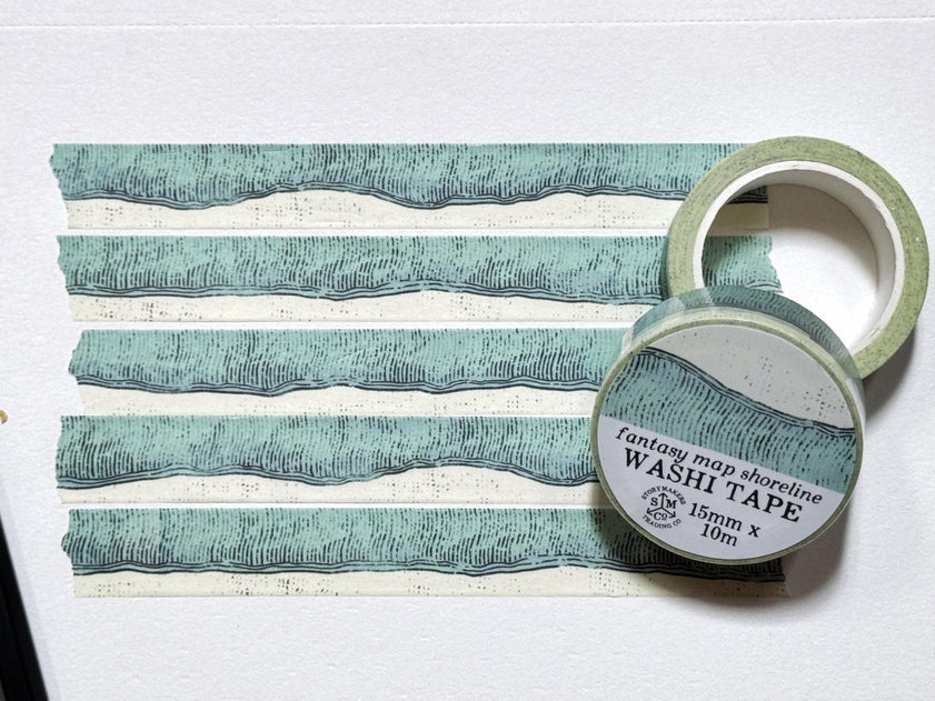 Kingdom of Threads - Fantasy Map Shorelines Washi Tape