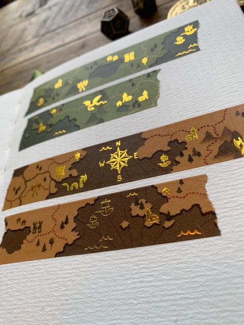 Cinta washi con mapas de fantasía