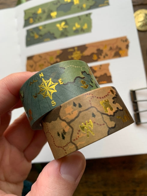 Cinta washi con mapas de fantasía