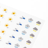 The "weather pattern" can be used to manage your physical condition by comparing your feelings of the day to the weather, or simply to record the weather of the day. Since it is a re-peeling sticker, you can reapply it even if you change your mood.