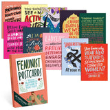 Give the grown-ass ladies and badass girls in your life a boost of feminist fire with this postcard book (20 cards, 10 designs). And if you’re the type to send postcards to politicians, these are sure to send a message: The future is feMAIL. (Sorry, we had to make that joke.)

Twenty extra-large 5" x 7" postcards with card stock cover
2 each of 10 different designs (20 total postcards)