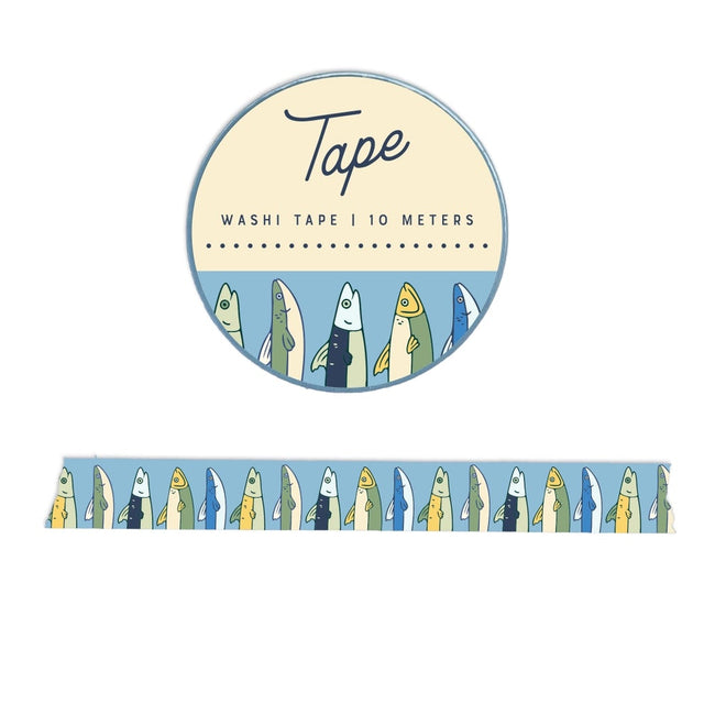 Why, hello, little fishy! You're so cute we need everywhere. Use our fishy washi tape to personalize greeting cards or the pages of your journal, or to gently mark pages or use as labels. The adhesive is durable yet gentle to remove, making it perfect for expert crafters and newbies alike.


Additional Details:
- 15 mm width
- 10 m length