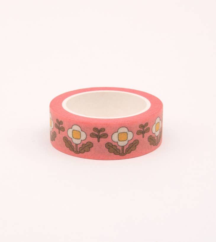 Cinta washi floral - Rosa vintage