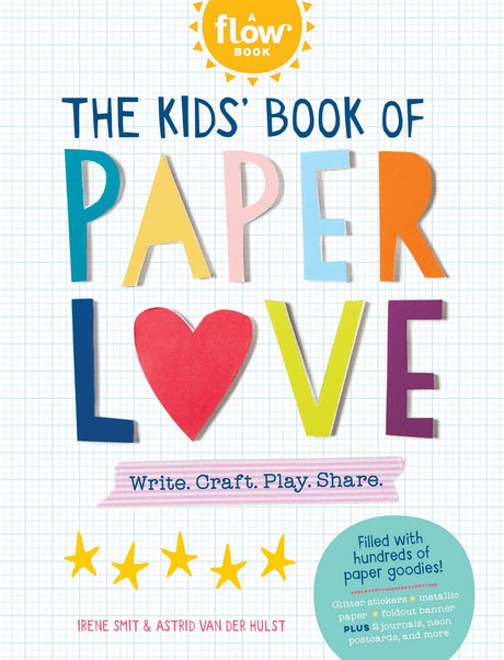 A surprise on every page!

Brimming from cover to cover with projects and other paper surprises, The Kids’ Book of Paper Love, from the bestselling editors of Flow magazine and books, is a bounty of a book that begs to be folded, cut up, collaged, doodled on, and shared. Loop paper strips into a paper chain. Snip out bookmarks. Fold a paper house. Make photo booth props—a silly mustache, a crown—to pose with friends. Bind up a DIY storybook and use it to sketch out adventures and dreams. Construct a paper f