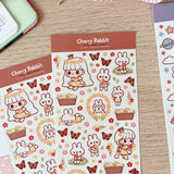 Cherry Rabbit - Flowers & Butterflies Sticker Sheet