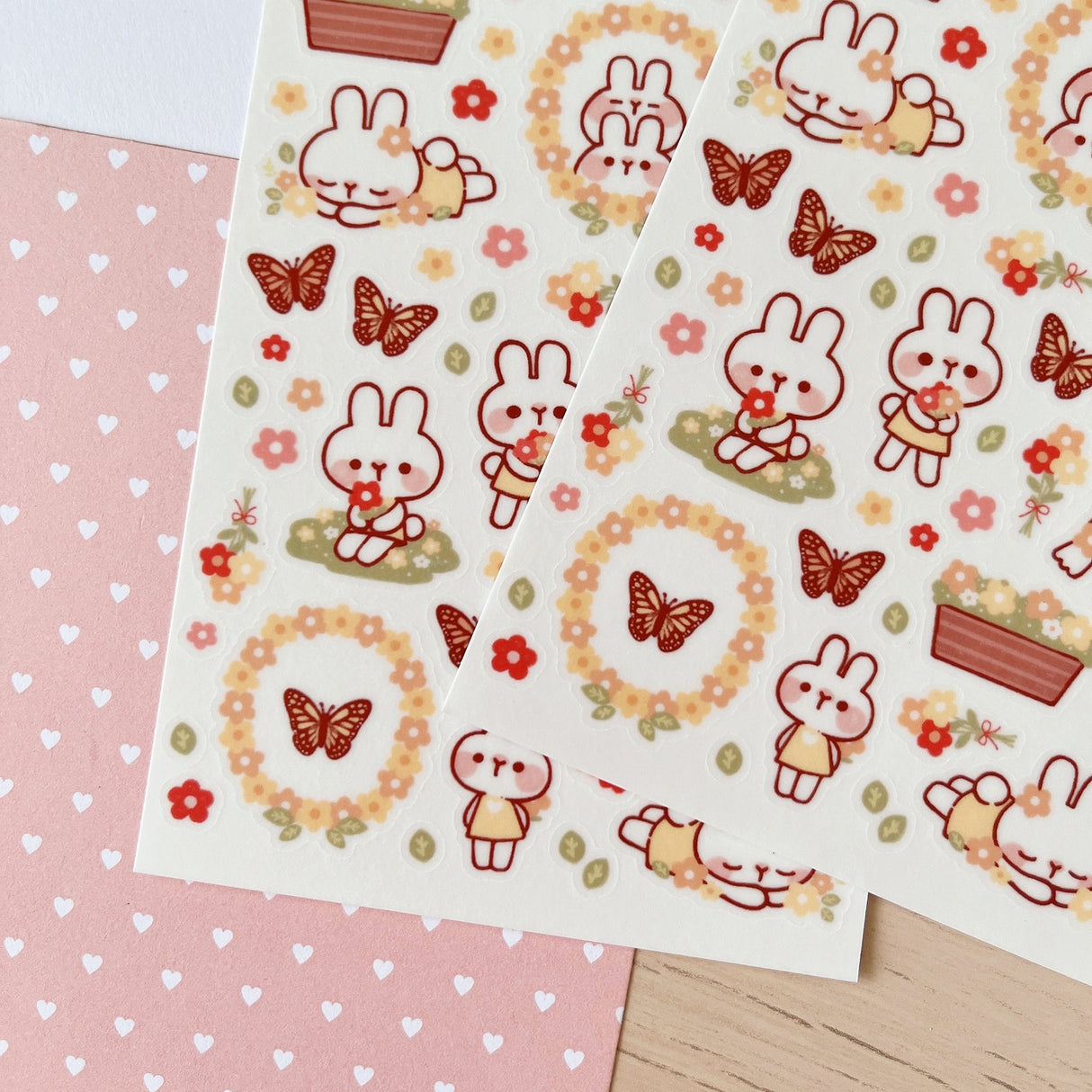 Cherry Rabbit - Flowers & Butterflies Sticker Sheet