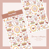 Cherry Rabbit - Flowers & Butterflies Sticker Sheet