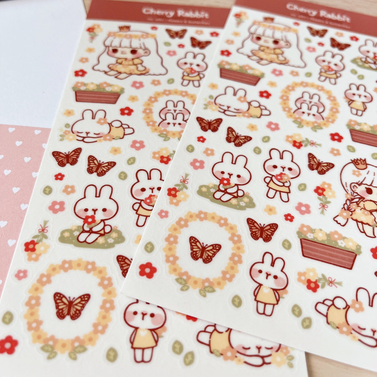 Cherry Rabbit - Flowers & Butterflies Sticker Sheet