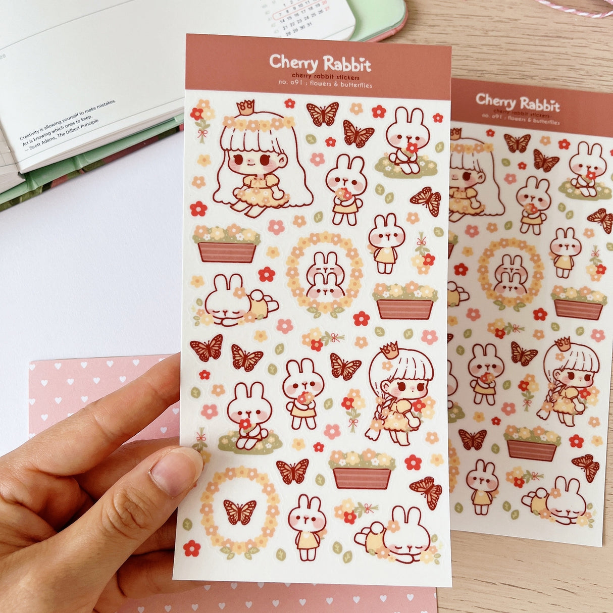Cherry Rabbit - Flowers & Butterflies Sticker Sheet