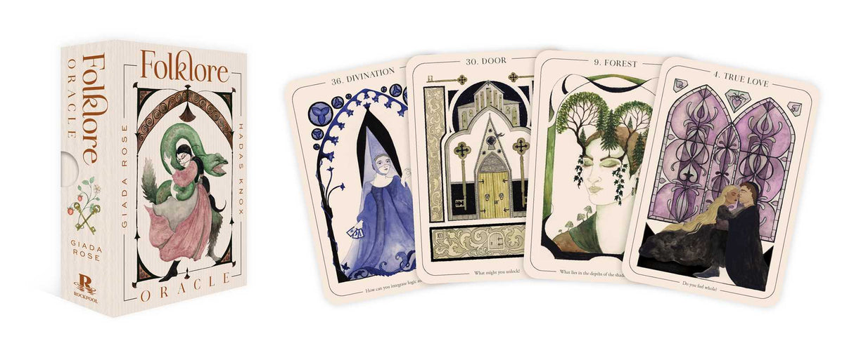 Folklore Oracle By Giada Rose

Giada Rose, bestselling illustrator of Seasons of the Witch, dives into the rich, archetypal, and cautionary wisdom of folklore and regional traditions. With a cottagecore vibe, this beautiful oracle is perfect for a journey of self-discovery.