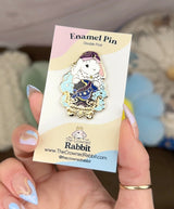 Pin de esmalte de conejo adivino 
