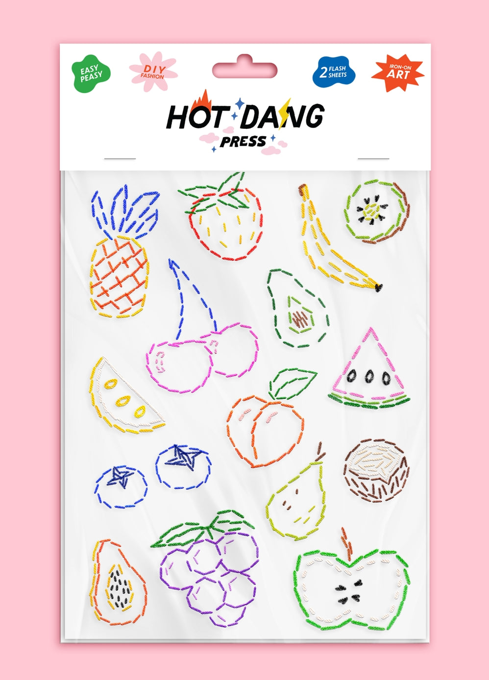 Iron-on Transfer Sheets - Fruit Embroidery Sheet Set