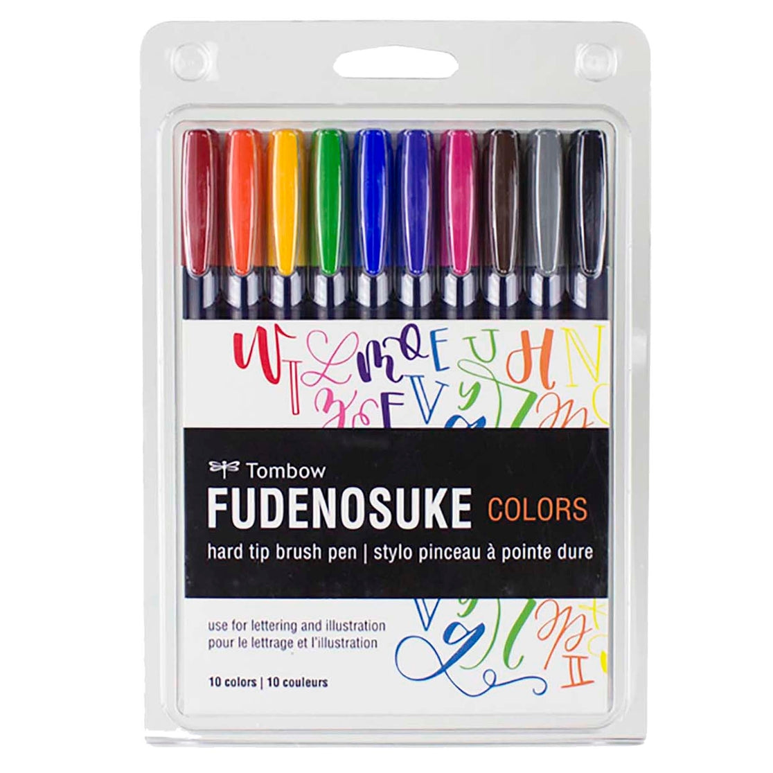 Juego de pinceles de colores Fudenosuke, paquete de 10