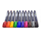 Juego de pinceles de colores Fudenosuke, paquete de 10