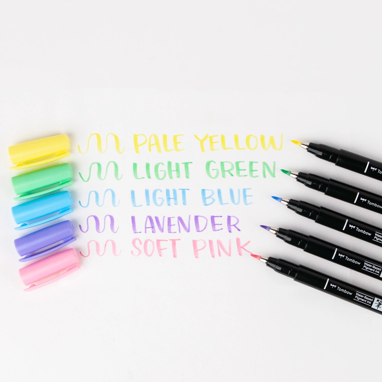 The first Fudenosuke Brush Pen that writes on dark paper!

Soft, flexible brush tip creates thick and thin lines by changing pen pressure. Water-based pigment ink appears as brilliant pastel colors on white paper and chalky pastels on dark paper. When using on dark paper, ink initially appears transparent and color intensifies as it dries.

For optimal opacity on dark paper, apply 2-3 layers to intensify saturation. The water-resistant ink won’t bleed through most papers.

Great for beginner brush calligrap