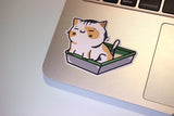 Small Noggin Studios - Funny Cat in Litter Box Vinyl Sticker
