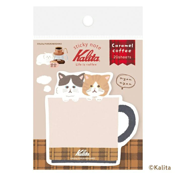 Inspired by the corporate philosophy of Kalita, a leading coffee equipment manufacturer—&nbsp;"A slightly better time, a perfectly timed moment"—
we’ve created the second edition of our original stationery to enjoy with your coffee.


We recommend these die-cut sticky notes when you want to add a word of advice in your daily life. The design of a cat leaping out of a coffee cup makes for a warm and cozy communication.
20 Sheets
Material: Japanese Paper