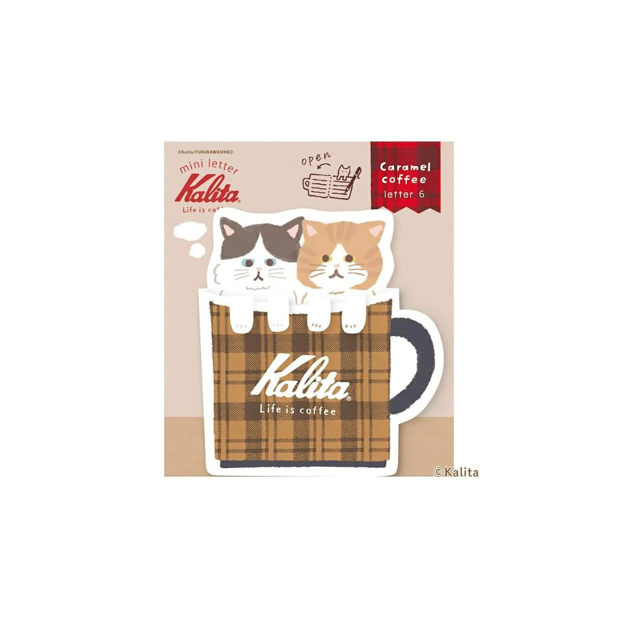 Inspired by the corporate philosophy of Kalita, a leading coffee equipment manufacturer—&nbsp;"A slightly better time, a perfectly timed moment"—
we’ve created the second edition of our original stationery to enjoy with your coffee.


This collection is designed to be enjoyed alongside your coffee moments. The cat's paw features a cutout, allowing it to be used as a seal-perfect for adding a sweet touch to a letter when giving a gift.
6 sheets of letter paper
Material: Japanese Paper