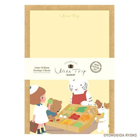 Introducing a wonderful mini letter set from the wonderful artist Ryoko Yomogida's With Trip collection! It features a lovely girl character accompanied by her little animal friends as they adventure through the world. Choose from the various designs available to spread warmth one letter at a time!